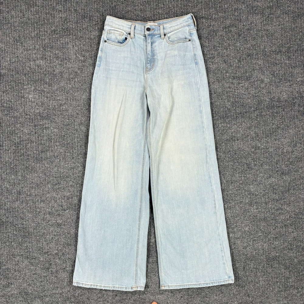 Carly Jean LA Holland‎ Wide Leg Jeans Womens Size 5 Light Wash High Rise Denim